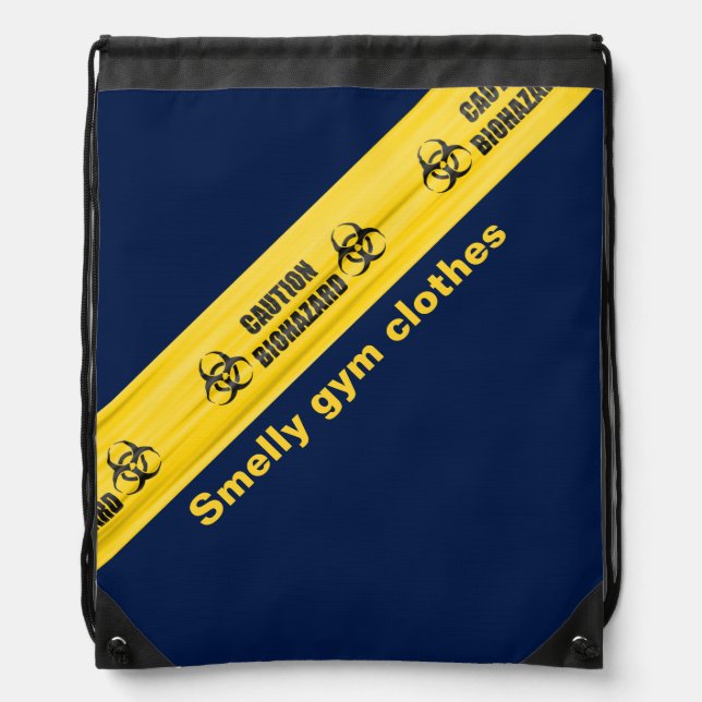 Funny Biohazard School Gym Bag Drawstring Backpack (Front)