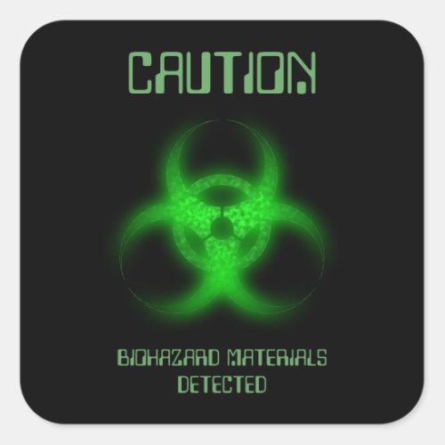Funny Biohazard Toxic Warning Square Sticker