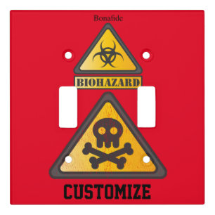 Funny Biohazard Warning Sign Light Switch Cover