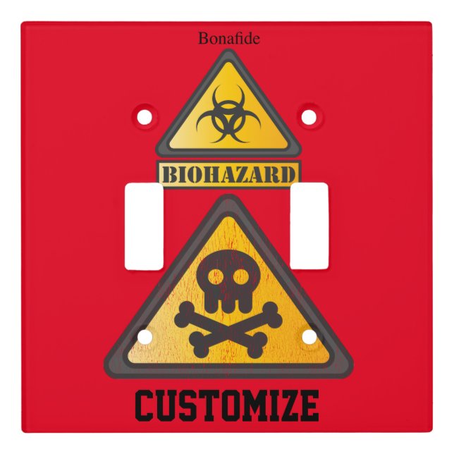 Funny Biohazard Warning Sign Light Switch Cover (Front)