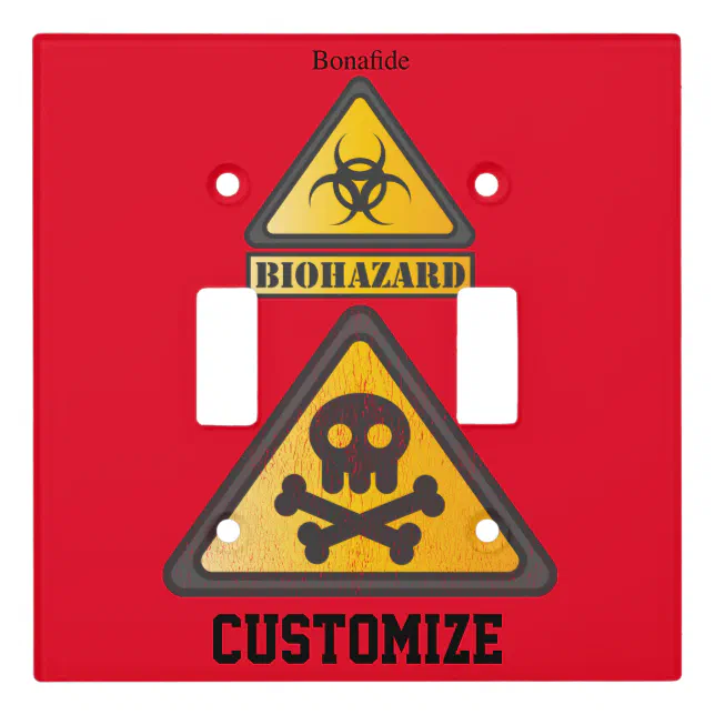 Funny Biohazard Warning Sign Light Switch Cover | Zazzle