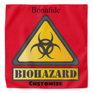 Funny Biohazard Warning Sign Thunder_Cove Bandana