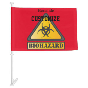 Funny  Biohazard Warning Sign Thunder_Cove Car Flag