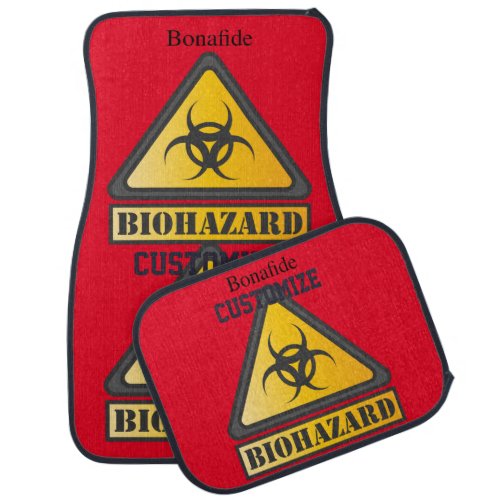 Funny Biohazard Warning Sign Thunder_Cove Car Floor Mat