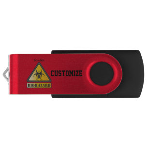 Funny Biohazard Warning Sign Thunder_Cove Flash Drive
