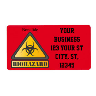 Funny Biohazard Warning Sign Thunder_Cove Label
