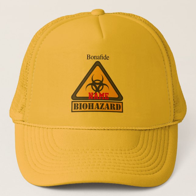 Funny Biohazard Warning Sign Thunder_Cove Trucker Hat (Front)
