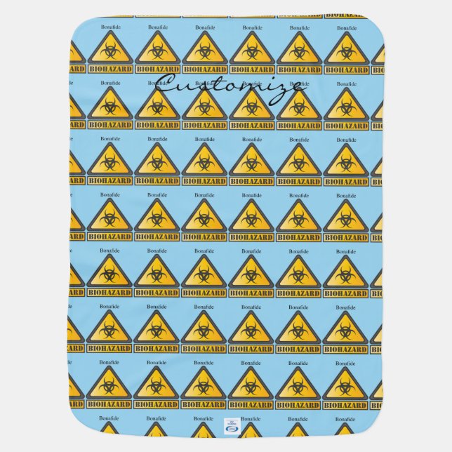 Funny Biohazard Warning SignThunder_Cove Baby Blanket (Back)