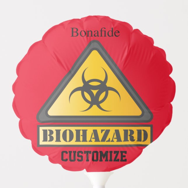 Funny Biohazard Warning SignThunder_Cove Balloon (Front)