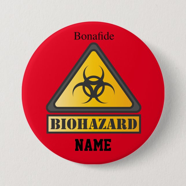 Funny Biohazard Warning SignThunder_Cove Button (Front)