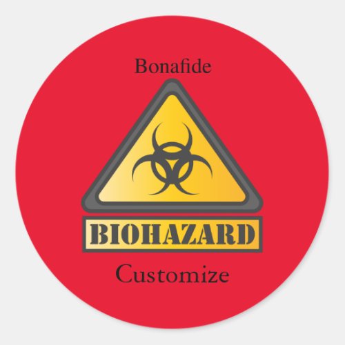 Funny Biohazard Warning SignThunder_Cove Classic Round Sticker