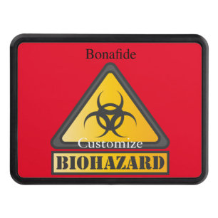 Funny Biohazard Warning SignThunder_Cove Hitch Cover