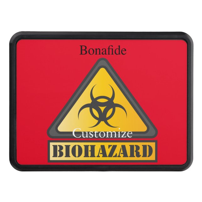 Funny Biohazard Warning SignThunder_Cove Hitch Cover (Front)