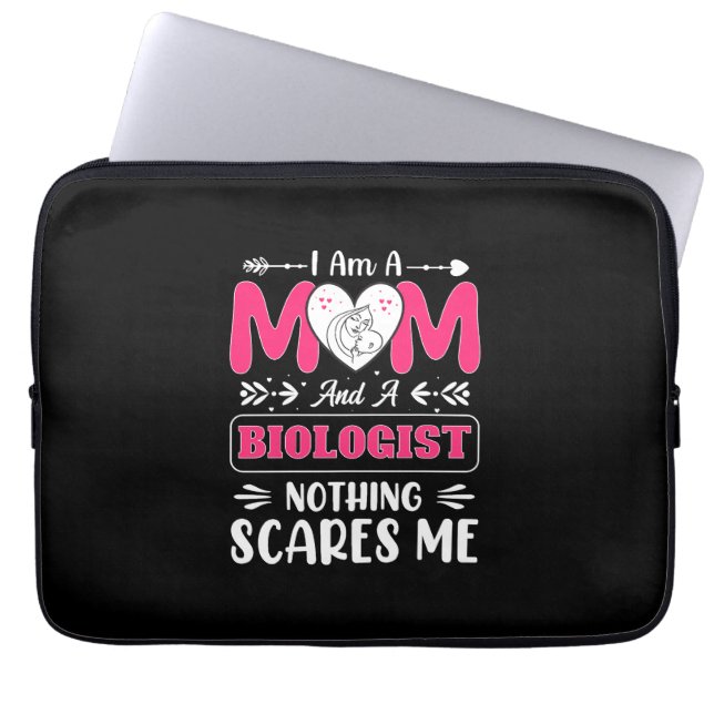 Funny Biologist Mom, Biologist Mom Funny Laptop Sleeve (Front)