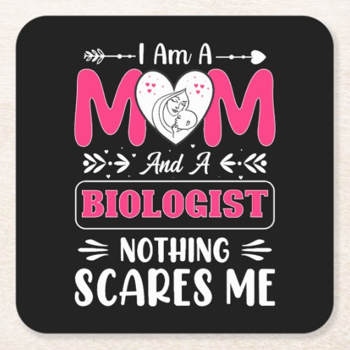 Funny Biologist Mom Biologist Mom Funny Square Paper Coaster