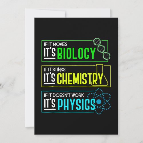 Funny Biology Chemistry Physics Science Nerd Holiday Card