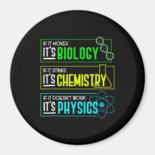 Funny Biology Chemistry Physics Science Nerd Magnet