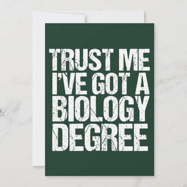 Funny Biology Major Graduation Biologist Graduate Card (Front)