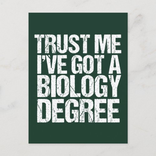 Funny Biology Major Graduation Green Biologist Postcard