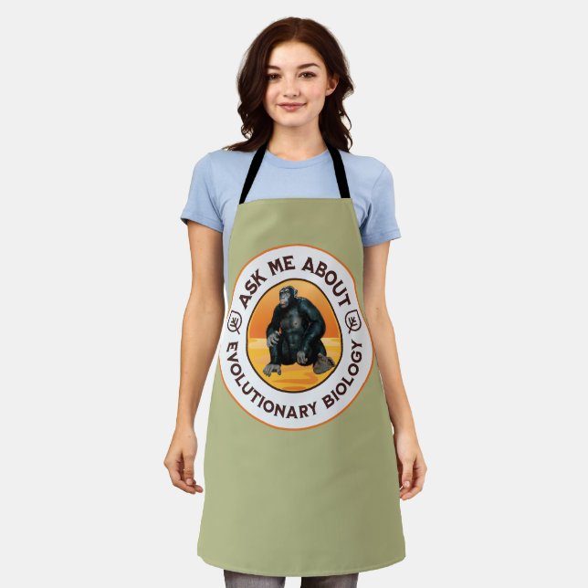 Funny Biology Teacher Evolution Humor Gift Apron (Worn)