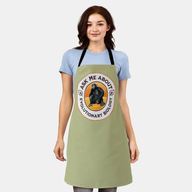 Funny Biology Teacher Evolution Humor Gift Apron (Worn)