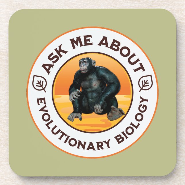 Funny Biology Teacher Evolution Humor Gift Beverage Coaster (Front)