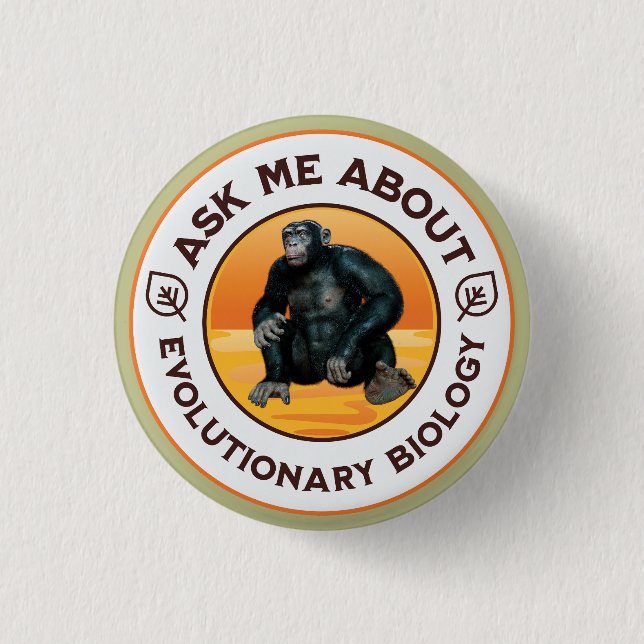 Funny Biology Teacher Evolution Humor Gift Button (Front)