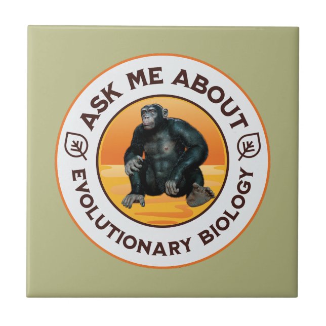 Funny Biology Teacher Evolution Humor Gift Ceramic Tile (Front)