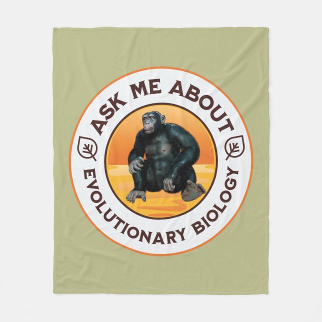 Funny Biology Teacher Evolution Humor Gift Fleece Blanket (Front)