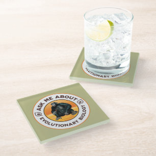 Funny Biology Teacher Evolution Humor Gift Glass Coaster