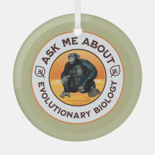 Funny Biology Teacher Evolution Humor Gift Glass Ornament