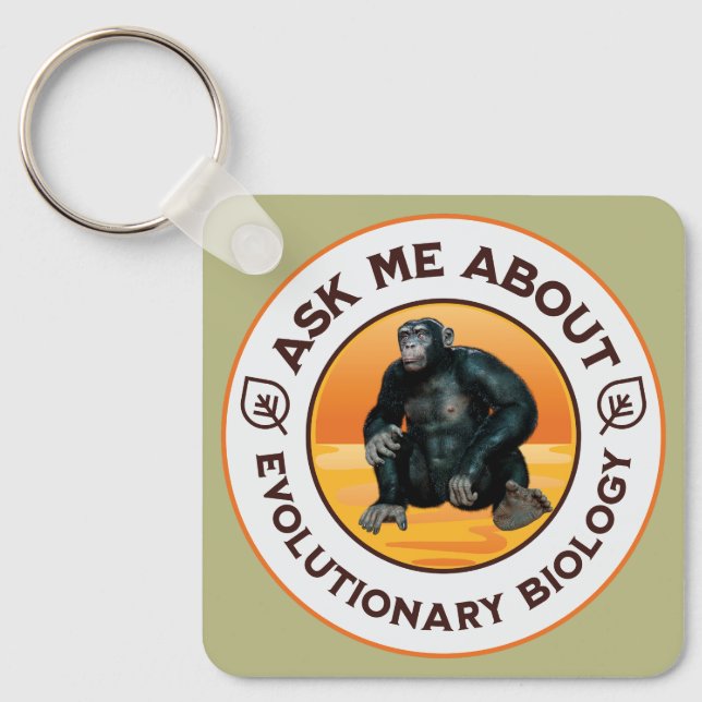 Funny Biology Teacher Evolution Humor Gift Keychain (Front)