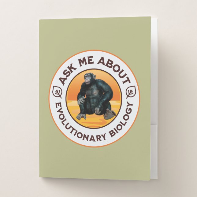 Funny Biology Teacher Evolution Humor Gift Pocket Folder (Front)