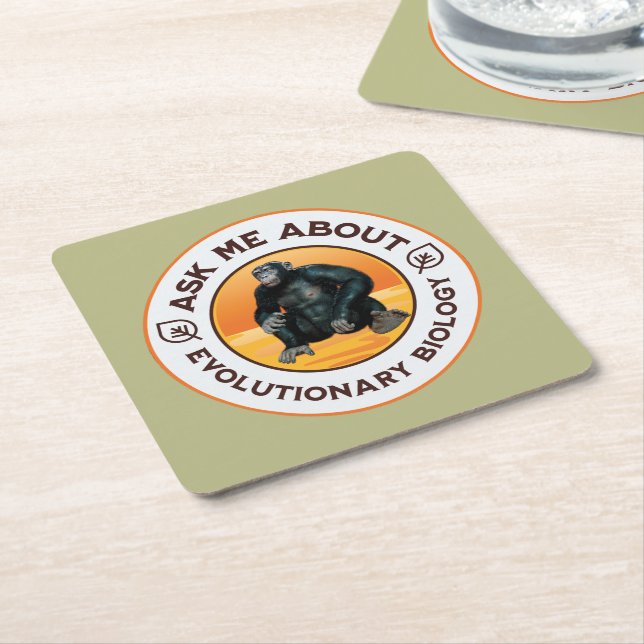Funny Biology Teacher Evolution Humor Gift Square Paper Coaster (Angled)