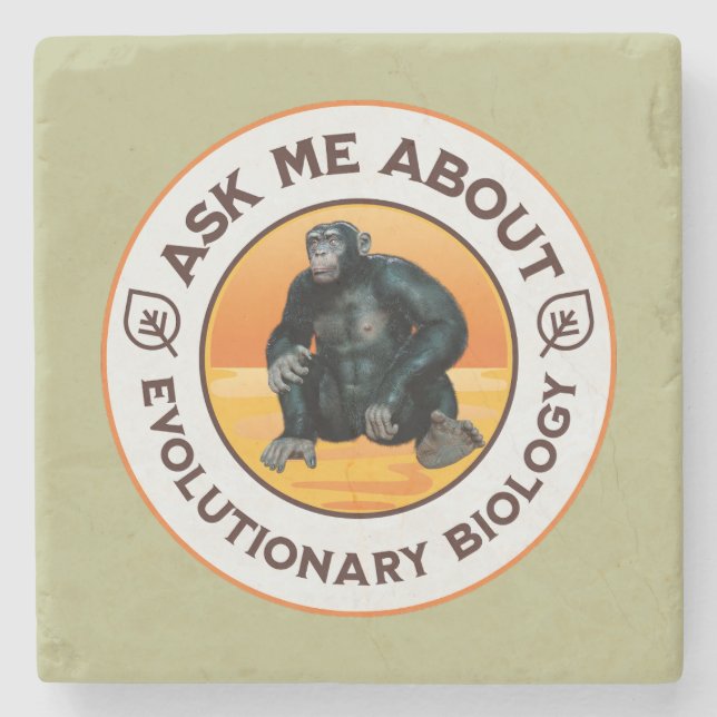 Funny Biology Teacher Evolution Humor Gift Stone Coaster (Front)