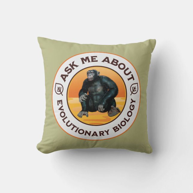 Funny Biology Teacher Evolution Humor Gift Throw Pillow (Front)