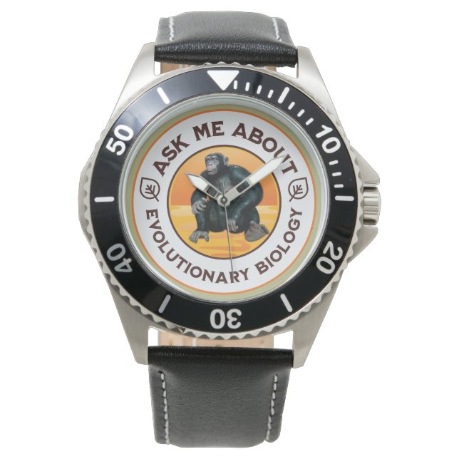 Funny Biology Teacher Evolution Humor Gift Watch (Front)