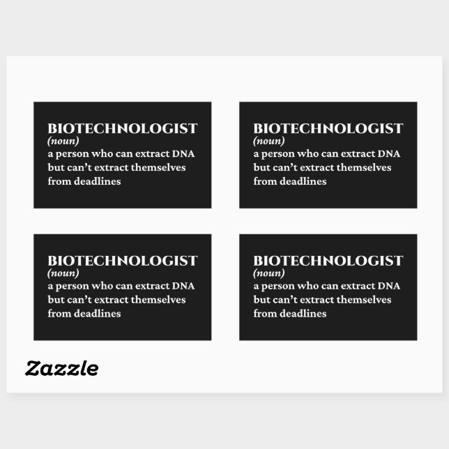 Funny Biotechnologist Definition Rectangular Sticker (Sheet)