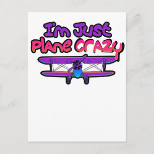 Funny Biplane Airplane Postcard