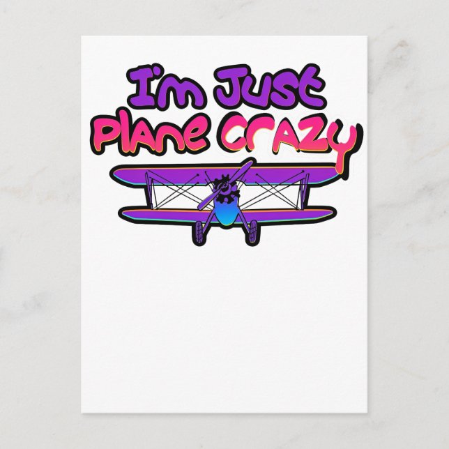 Funny Biplane Airplane Postcard (Front)