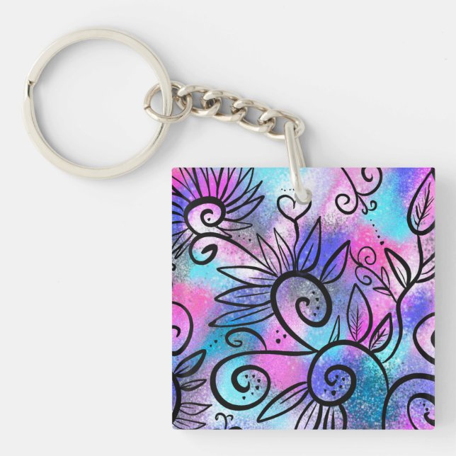 Funny bird art keychain (Front)