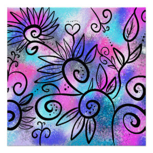 Funny bird art poster