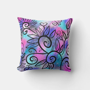 Funny bird art throw pillow
