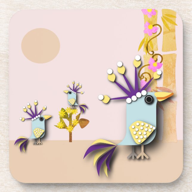 Funny Bird  Beverage Coaster (Front)