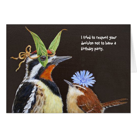 Funny bird birthday card with sapsucker | Zazzle.com