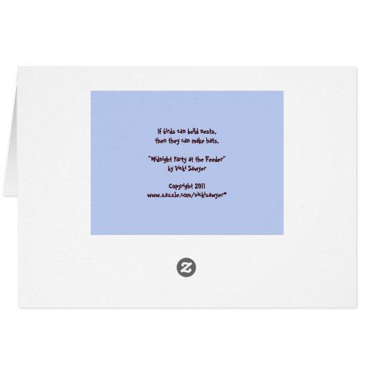 Funny bird card with sapsucker (Back Horizontal)