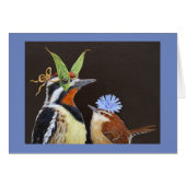 Funny bird card with sapsucker (Front Horizontal)