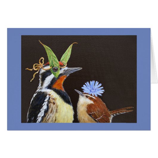 Funny bird card with sapsucker (Front Horizontal)