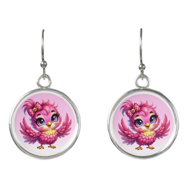 Funny Bird Cartoon Sublimation-56342 Earrings (Front)