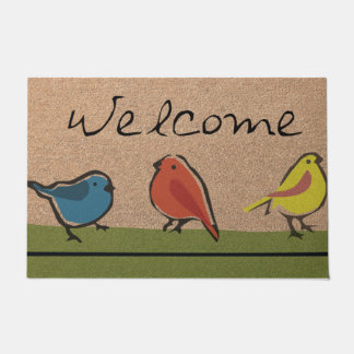 Funny Bird Doormat, Bird Lover Mat, Colorful Bird Doormat